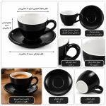 فنجان اسپرسو سرامیکی مشکی با نعلبکی | دینال - تصویر 2
