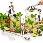 ست تخصصی تهیه موهیتو دینال با ۲ لیوان طرح یخی و تجهیزات استیل