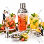 ست تخصصی تهیه ماکتل میوه‌ای دینال با شیکر شیشه‌ای و ۲ لیوان ۳۸۰ میل