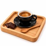 ست سرو قهوه  یک نفره با فنجان ۶۰ میل، سینی و قاشق چوبی